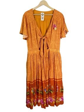 Disney Parks The Enchanted Tiki Room Dress Orange Dress Shop XL Orange Cutout